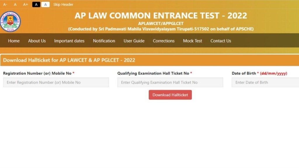 Download AP LAWCET admit card Download AP LAWCET admit card