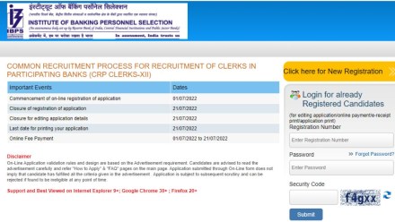 ibps clerk 2022 apply online ibps clerk 2022 apply online