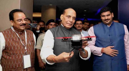 Defence minister Rajnath Singh on Monday inaugurated the first ever Artificial Intelligence in Defence (AIDef) symposium and exhibition of AI-enabled solutions. Defence minister Rajnath Singh on Monday inaugurated the first ever Artificial Intelligence in Defence (AIDef) symposium and exhibition of AI-enabled solutions.