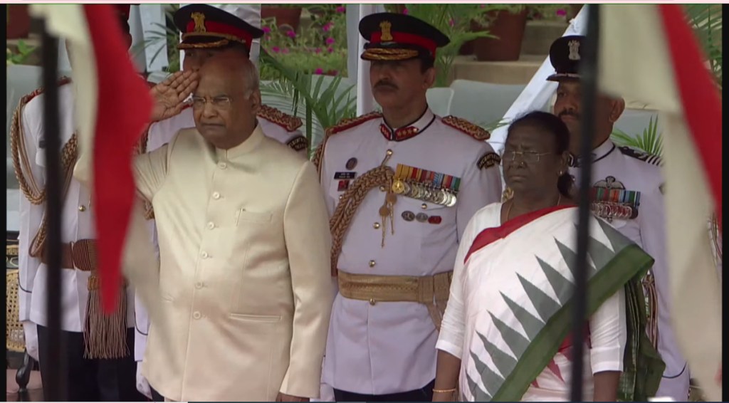 While talking about Atmanirbhar Bharat, President Murmu said that her only wish is to see all the women in the country as self-dependent. (Courtesy Sansad TV) While talking about Atmanirbhar Bharat, President Murmu said that her only wish is to see all the women in the country as self-dependent. (Courtesy Sansad TV)