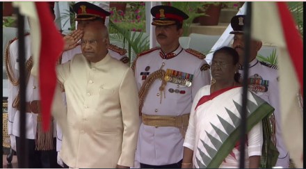 While talking about Atmanirbhar Bharat, President Murmu said that her only wish is to see all the women in the country as self-dependent. (Courtesy Sansad TV) While talking about Atmanirbhar Bharat, President Murmu said that her only wish is to see all the women in the country as self-dependent. (Courtesy Sansad TV)