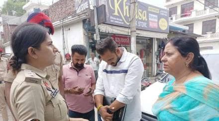 In the video, AAP MLA Rajinderpal Kaur Chhina is seen confronting ACP Yadav. (Express photo)