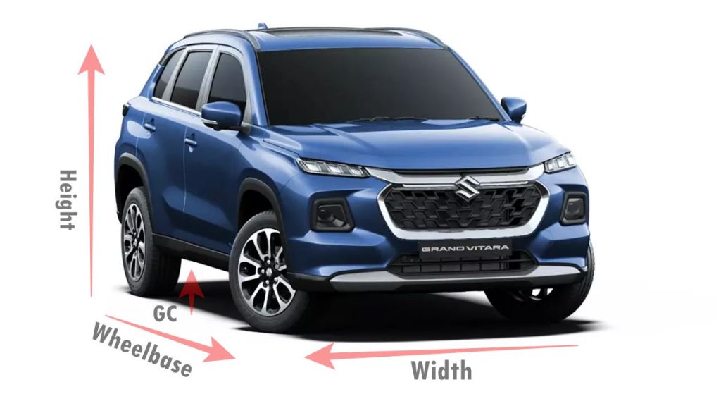 maruti suzuki grand vitara dimensions