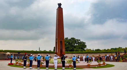 A tribute to war heroes at the National War Memorial on Kargil Vijay Diwas in New Delhi (PTI)