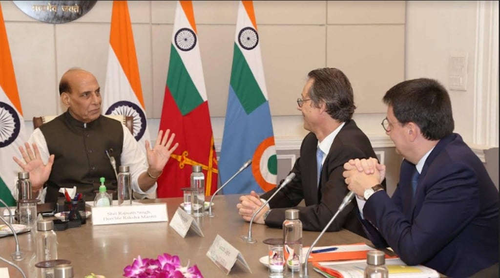 rajnath singh with SAFRAN CEO
