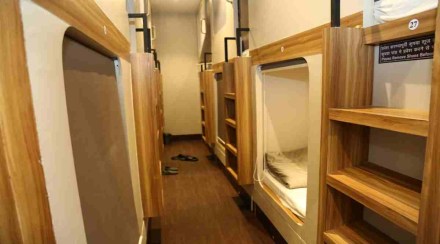 The Indian Railways' first sleeping pod facility was opened on November 17, 2021, at the Western Railway's Mumbai Central station. The Indian Railways' first sleeping pod facility was opened on November 17, 2021, at the Western Railway's Mumbai Central station.