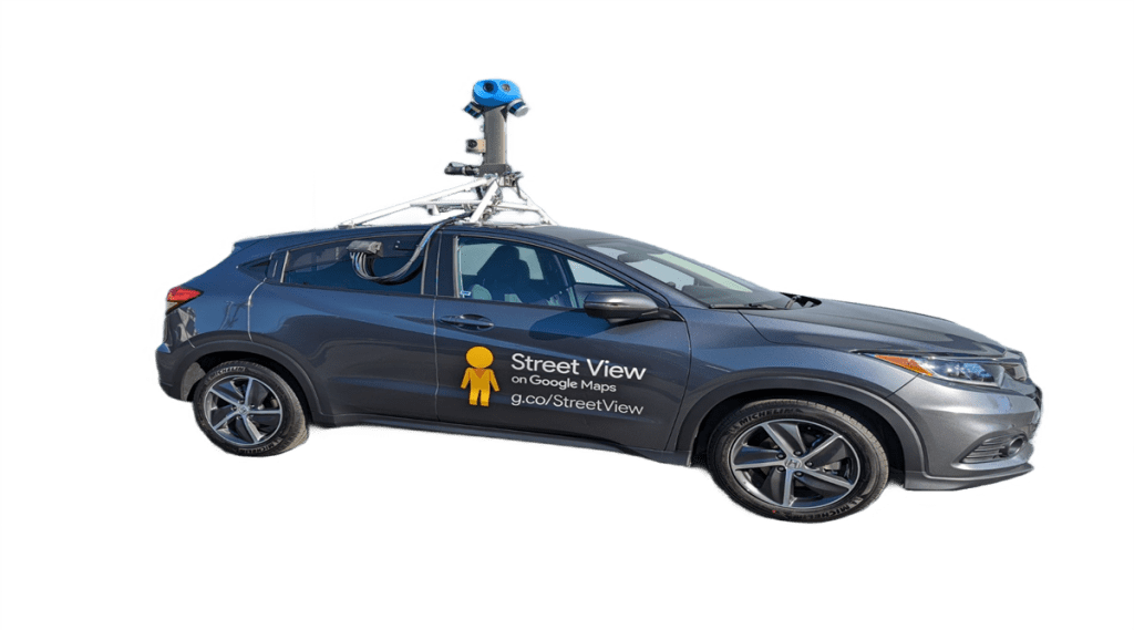 Google doesn’t run its own vehicles fitted with cameras everywhere. 