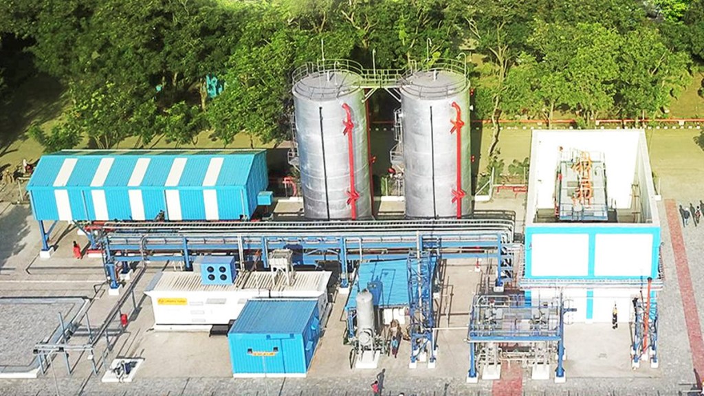 Separately, L&T commissioned a green hydrogen plant at its manufacturing complex in Hazira, Gujarat. Separately, L&T commissioned a green hydrogen plant at its manufacturing complex in Hazira, Gujarat.
