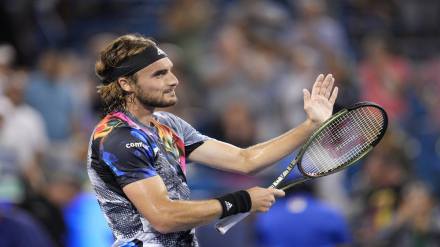 Stefanos Tsitsipas of Greece at the Western & Southern Open tennis tournament in Mason, Ohio (Photo: PTI/AP) Stefanos Tsitsipas of Greece at the Western & Southern Open tennis tournament in Mason, Ohio (Photo: PTI/AP)
