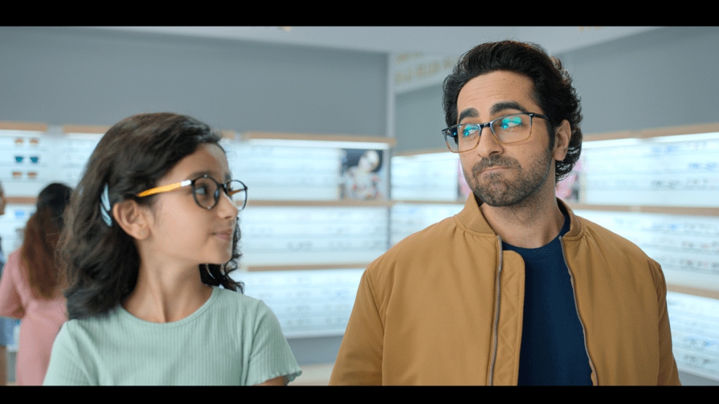 The television campaign features Khurrana with a kid in a Titan Eye+ showroom in an instance where they have to buy spectacles.