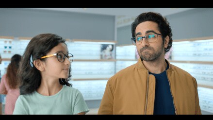 The television campaign features Khurrana with a kid in a Titan Eye+ showroom in an instance where they have to buy spectacles.
