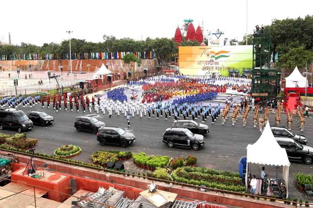 Glimpses of dress rehearsal of the upcoming Independence Day Celebrations at Red Fort in Delhi on August 11, 2022. Photo Credit: Ministry of Defence