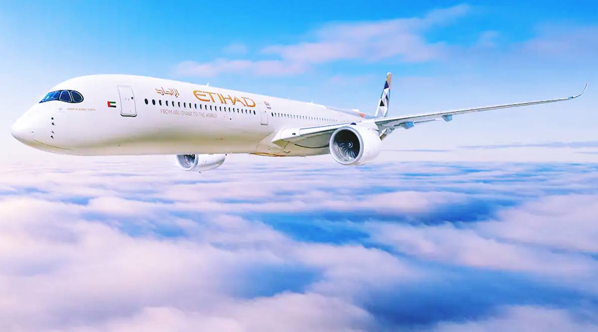 Etihad airways, Airbus, Airbus A350-1000, New Delhi Abu Dhabi flight