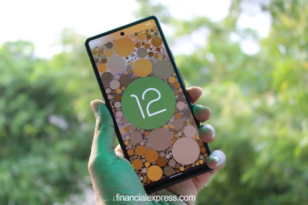 The phone runs Android 12 out-of-the-box. Google has started rolling out the Android 13 update for it at the time of writing. (Photo credit: Saurabh Singh/Financial Express)
