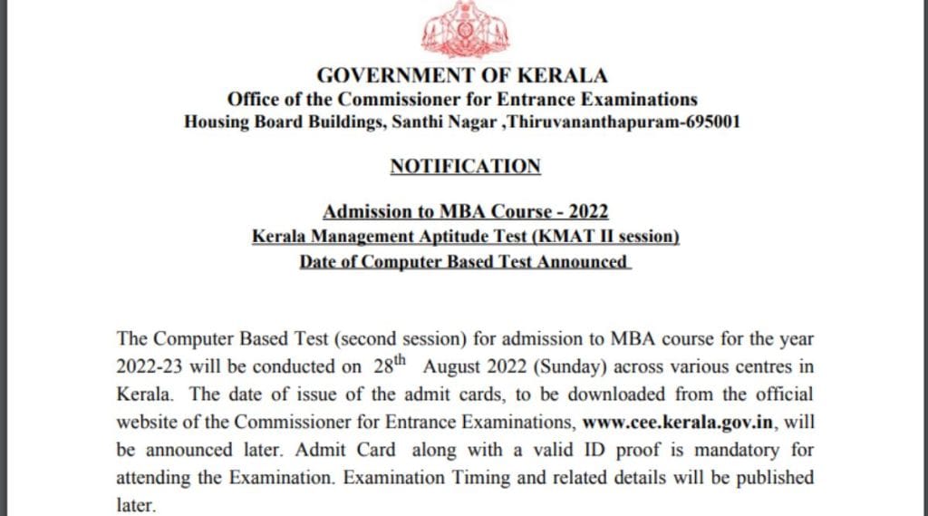 KMAT 2022 Exam and Admit Card Date for Session 2