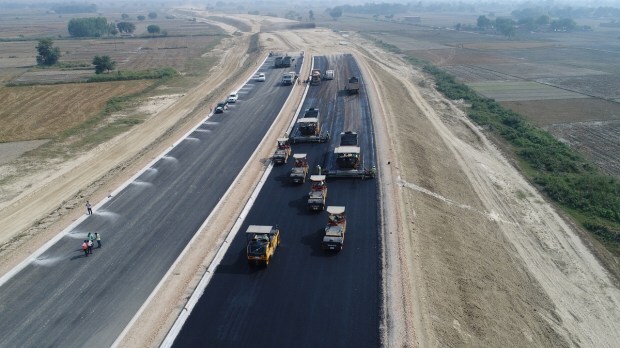 Volvo CE equipment used for road construction.