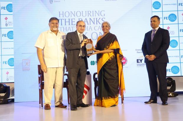 The Public Sector Bank category winner is Dinesh Kumar Khara, Chairman of State Bank of India(Express Photo team)