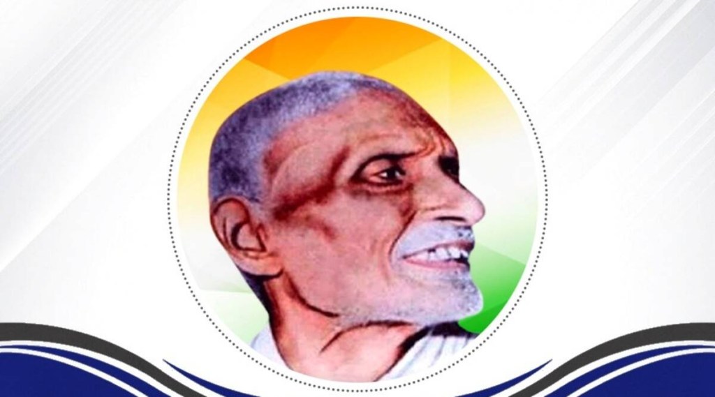 A life-size statue of Venkaiah, along with that of Mahatma Gandhi, greets visitors at the village centre. (Photo: Twitter/ Congress)