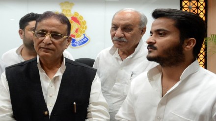 Samajwadi Party from Rampur Azam Khan with MLA son Abdullah at S.I.T office for investigation in Lucknow. (Express File Photo) Samajwadi Party from Rampur Azam Khan with MLA son Abdullah at S.I.T office for investigation in Lucknow. (Express File Photo)