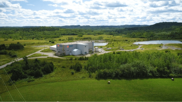 Ariel view of Electra Cobalt Refinery in Temiskaming Shores, Ontario, Canada.