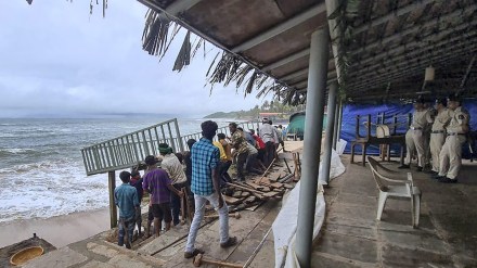 Demolition of Curlies restaurant at Anjuna beach in Goa on September 9 which was later stayed by SC. (PTI Photo)