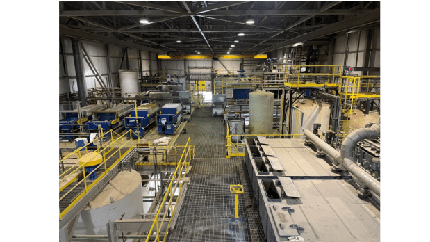 Interior view of Electra Cobalt Refinery in Temiskaming Shores, Ontario.