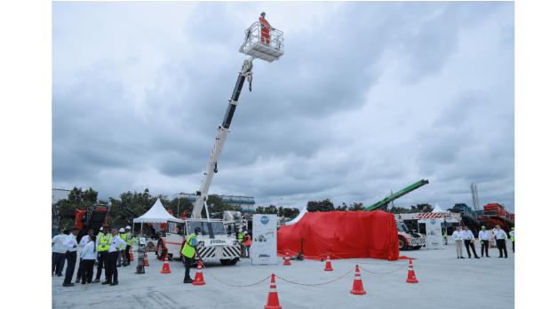 Franna product range on display.