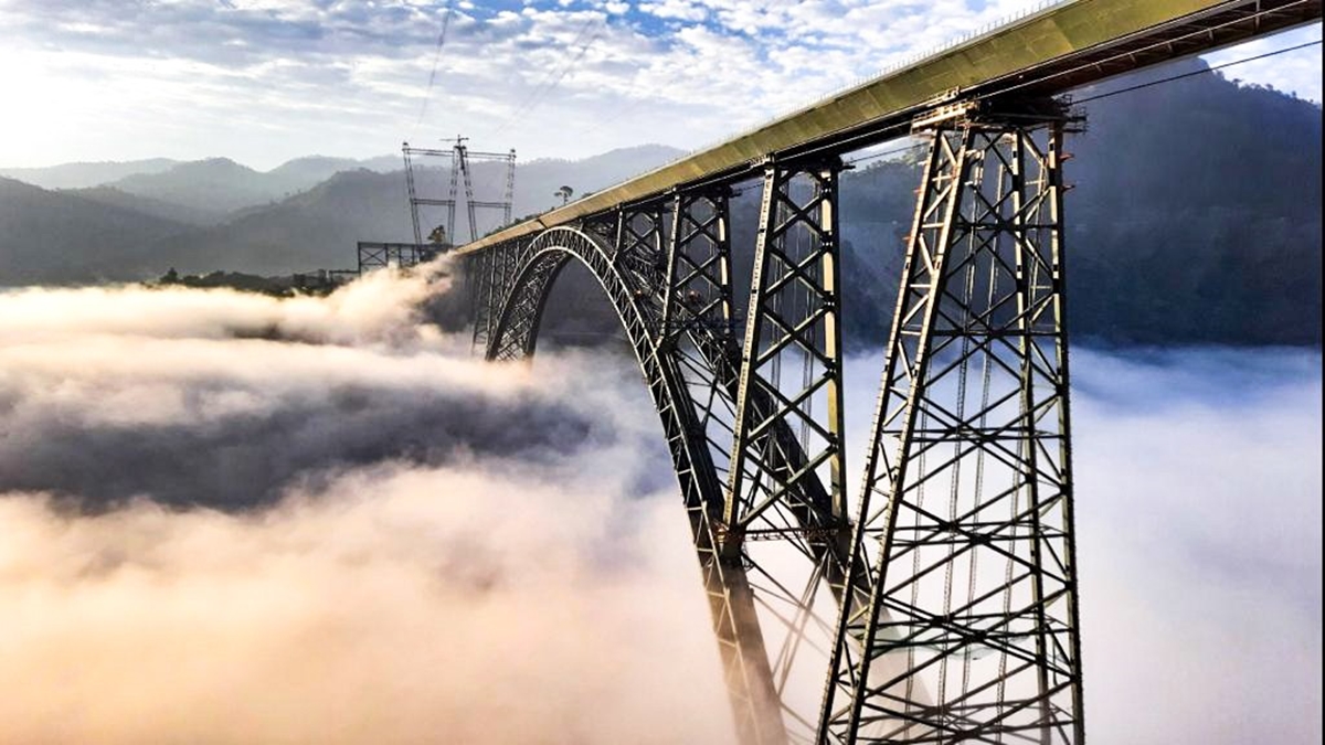 Highest railway bridge, world, Chenab Arch blast-proof Highest railway bridge, world, Chenab Arch blast-proof