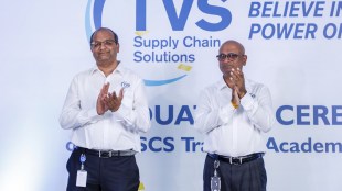 L-R: K Sukumar, CEO India, TVS SCS and Ravi Viswanathan, MD, TVS SCS at the inauguration of the TVS SCS training academy at Oragadam, near Chennai.