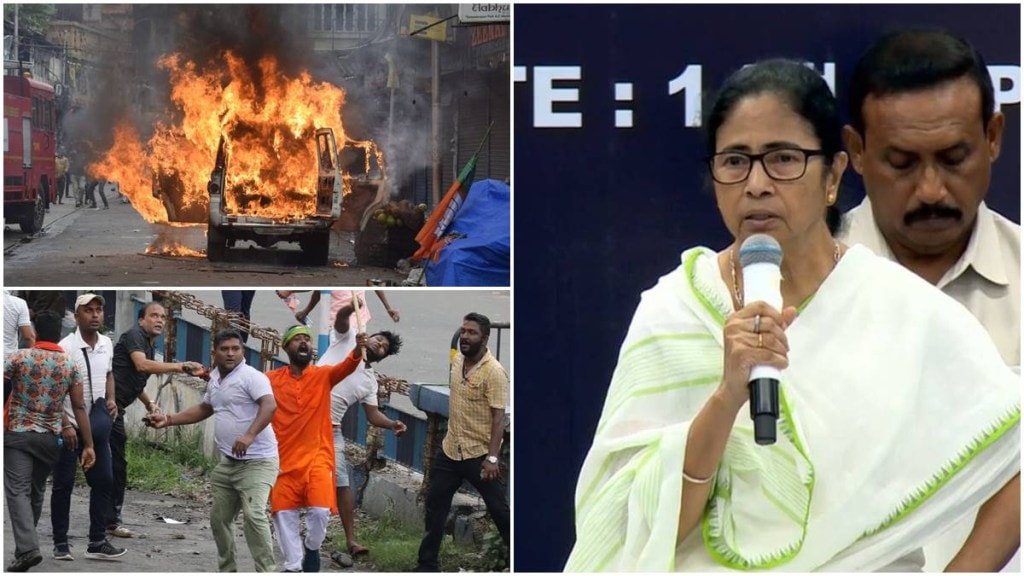 Mamata Banerjee slammed the BJP over violence at the 'Nabbana Chalo' rally at a party meet.