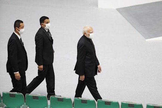Prime Minister Narendra Modi during the state funeral for Japan's former prime minister Shinzo Abe on September 27, 2022 at the Budokan in Tokyo, Japan. Several current and former heads of state visited Japan for the state funeral of Abe. (Photo: Reuters)