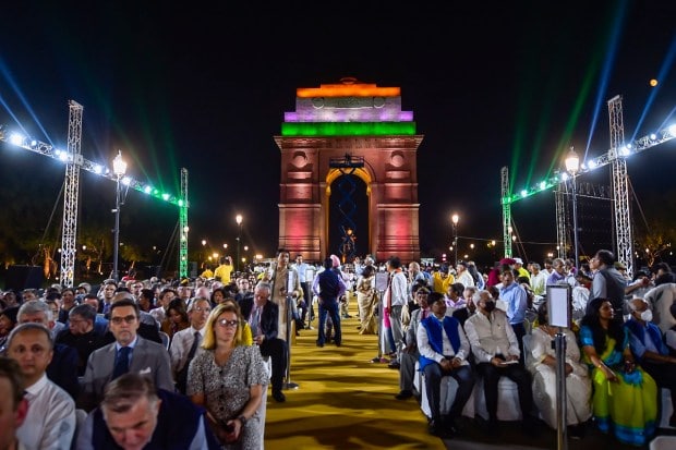 Speaking after unveiling a 28-feet statue of Netaji and inaugurating Kartavya Path, the stretch of road from Rashtrapati Bhavan to India Gate earlier known as Rajpath, Modi said the renaming has given the country a new energy and inspiration. (PTI Photo)