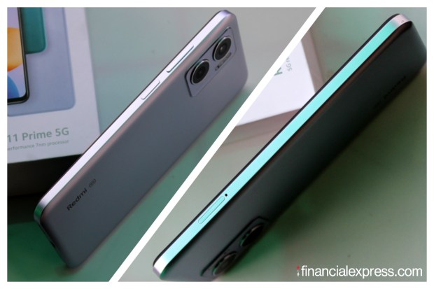 Under the hood, the Redmi 11 Prime 5G has a MediaTek Dimensity 700 processor. This is paired with up to 6GB of LPDDR4X RAM and up to 128GB of UFS 2.2 storage. This is expandable. Performance has been nice and nippy in our testing so far; at least as far as basic day-to-day usage is concerned. (Photo credit: Saurabh Singh/Financial Express)