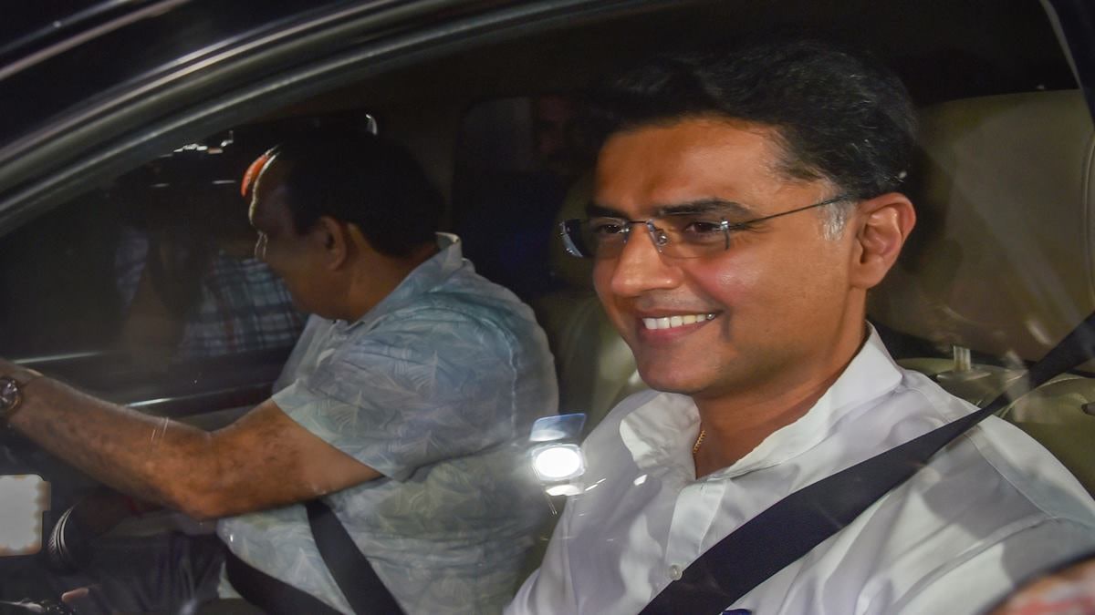 Sachin Pilot after a meeting with party interim President Sonia Gandhi, at 10 Janpath in New Delhi on September 29, 2022. (PTI Photo/Shahbaz Khan)