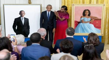barack and michelle obama portrait