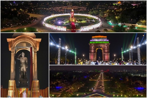 Prime Minister Narendra Modi on Thursday inaugurates the newly-christened Kartavya Path -- a stretch from Rashtrapati Bhavan to India Gate that will have red granite walkways with greenery all around, refurbished canals, state-wise food stalls, new amenity blocks and vending kiosks. The redevelopment project of the Central Vista -- the nation's power corridor -- envisages a new triangular Parliament building, a common central secretariat, revamping the three-km Rajpath, a new prime minister's residence and office, and a new vice-president's enclave. Let us take a look at some of the breathtaking images from the inauguration: