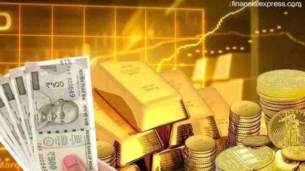 Globally, gold prices fell for a fourth straight session on Friday