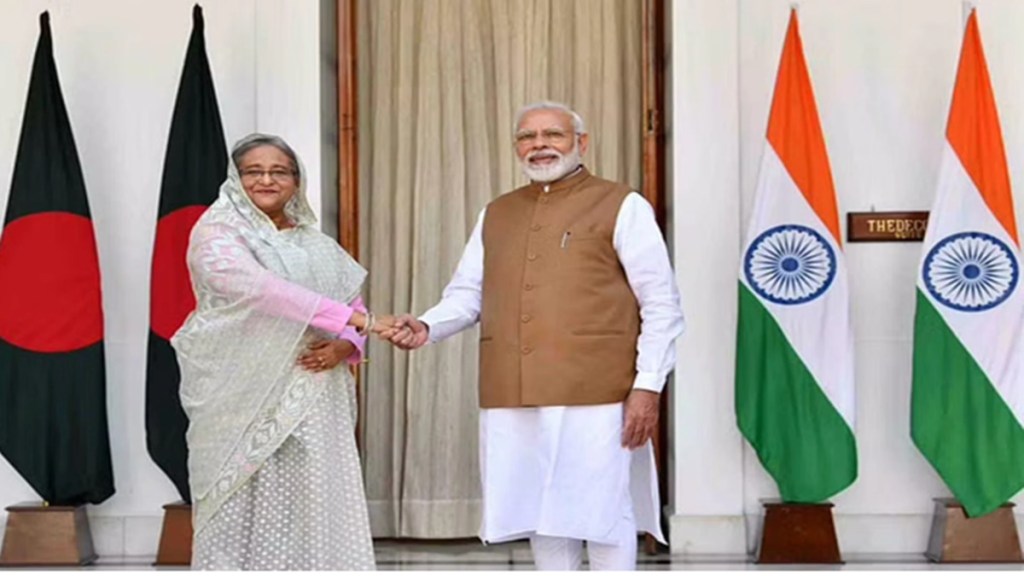 Hasina was accorded a ceremonial reception at the forecourt of the Rashtrapati Bhawan where Modi extended a warm welcome to her.