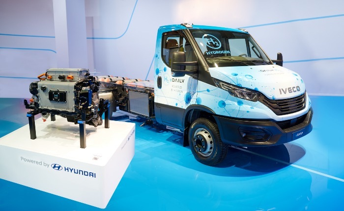 iveco showcases prototype of large hydrogen van developed with Hyundai