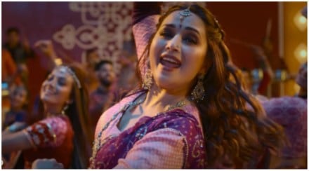 Madhuri Dixit in a still from the Maja Ma song Boom Padi. (Photo: Amazon Prime Video) Madhuri Dixit in a still from the Maja Ma song Boom Padi. (Photo: Amazon Prime Video)