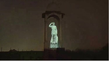 As Modi unveiled the statue of Bose on Thursday evening, the tune of 'Kadam Kadam Badhayeja', the traditional song of the Indian National Army (INA), played in the background.