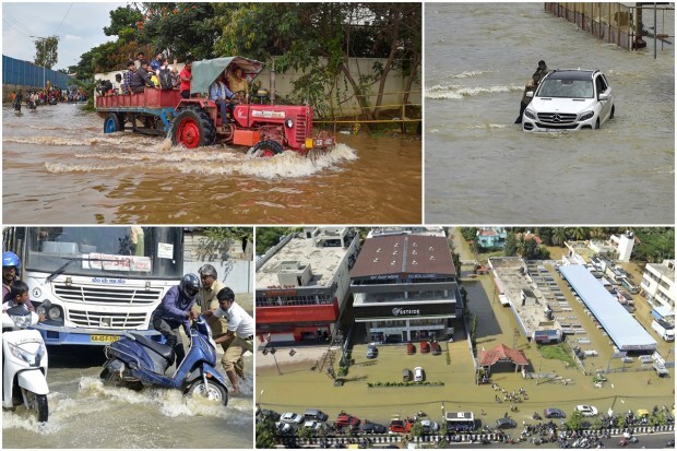 One of the most modern cities in South India, Bengaluru has been flooded. It has received heavy rainfall. The situation is slated to remain the same. In Silicon City, the weather office has predicted heavy to very heavy rainfall till September 9. Heavy downpour is predicted in other parts of Karnataka too.The torrential rain not only submerged arterial roads, inundated posh apartment complexes and homes, but also snapped power lines, and resulted in traffic jams. To rescue residents from submerged areas, boats and even tractors are deployed.Here are some pictures which will show you the gravity of the situation. Have a look: