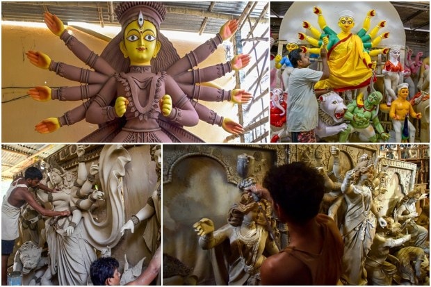 Preparations are in full swing for the upcoming Durga Puja festival. In different parts of India, sculptors are busy making beautiful statues of Goddess Durga and other Gods. An annual Hindu festival, Durga Puja is celebrated because of Durga's victory over Mahishasur (demon). The festival is observed in the Indian calendar month of Ashwin (September–October in the Gregorian calendar). In Kolkata, Durga puja has been inscribed on the Intangible cultural heritage list of UNESCO in December of 2021. It is also known as Durgotsava. Durga Puja 2022 in India will begin on Saturday, 1 October, and ends on Wednesday, 5 October.Here are some mesmerising pictures of the preparations. Have a look: