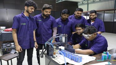 Students performing hands-on projects in the Autobot Academy Lab