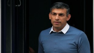British Conservative MP Rishi Sunak leaves his home address in London (Reuters image)
