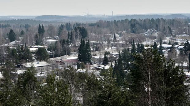 A general view of the border town of Imatra, Finland 