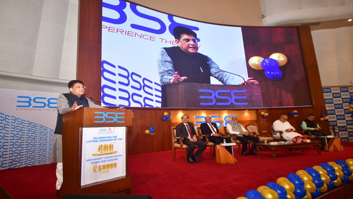 Piyush Goyal, BSE SME, Bombay Stock Exchange, Mumbai, Commerce and Industry Minister, MSME, SME, MSE, SMB, small businesses, finance, companies, milestone, MSME ecosystem, investors, main exchange, startup ecosystem, SEBI, pandemic, industries, FTAs, Free Trade Agreements, technology, infrastructure, decriminalization of laws, logistics