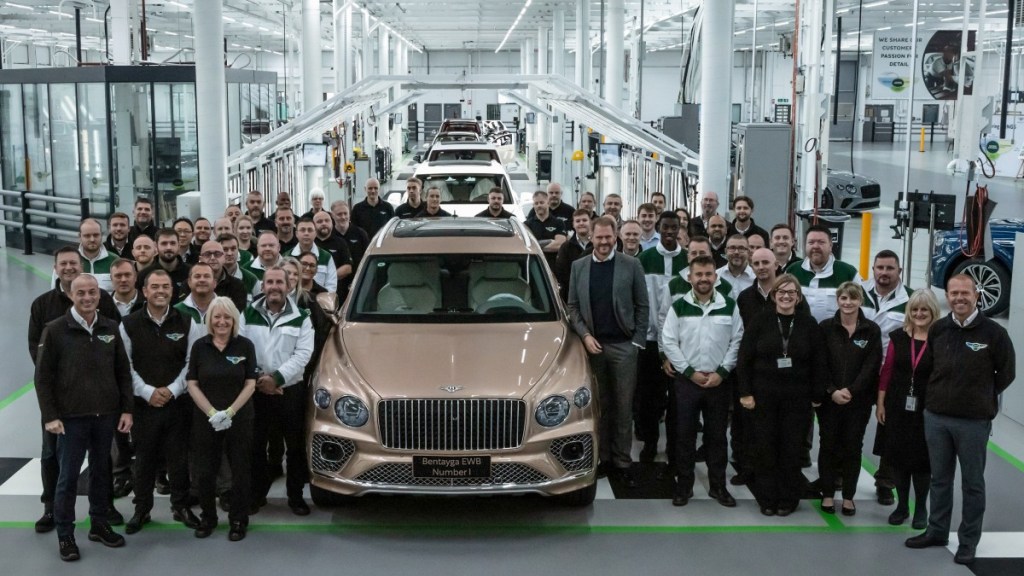  The Bentley Bentayga EWB will hit assembly lines at the brand’s factory campus in Crewe.