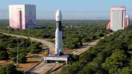 GSLV-Mk3 is designed to launch a liquid core stage, two solid motor strap-ons, and a high-lifter cryogenic upper stage. (Twitter/ISRO)