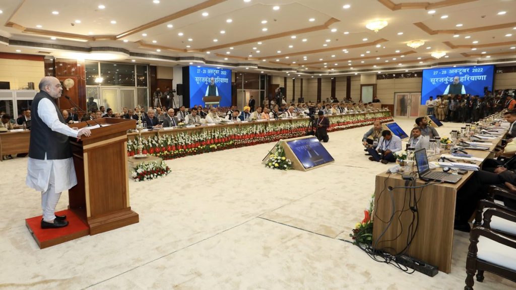 The two-day chintan shivir (brainstorming session) on internal security was kickstarted on Thursday. (Photo: Twitter/@AmitShah)